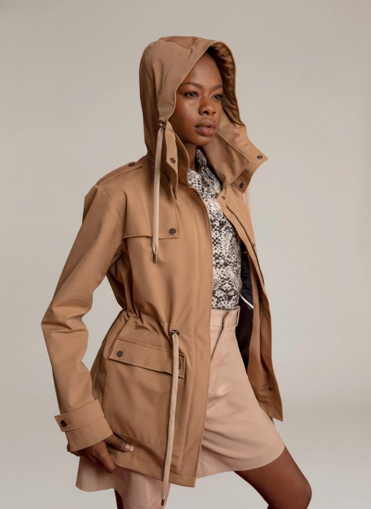 APA Parka Women, waterproof parka in Beige Caramel, Beige Laces