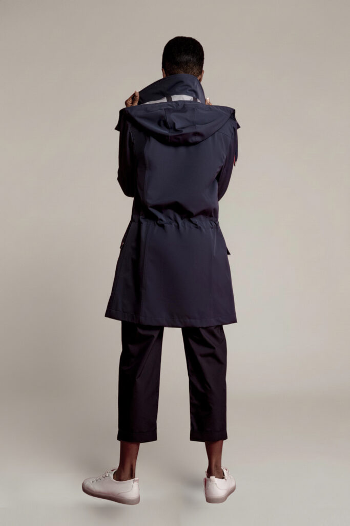 APA Parka Unisex For Her, waterproof parka in Navy Blue, Navy Laces