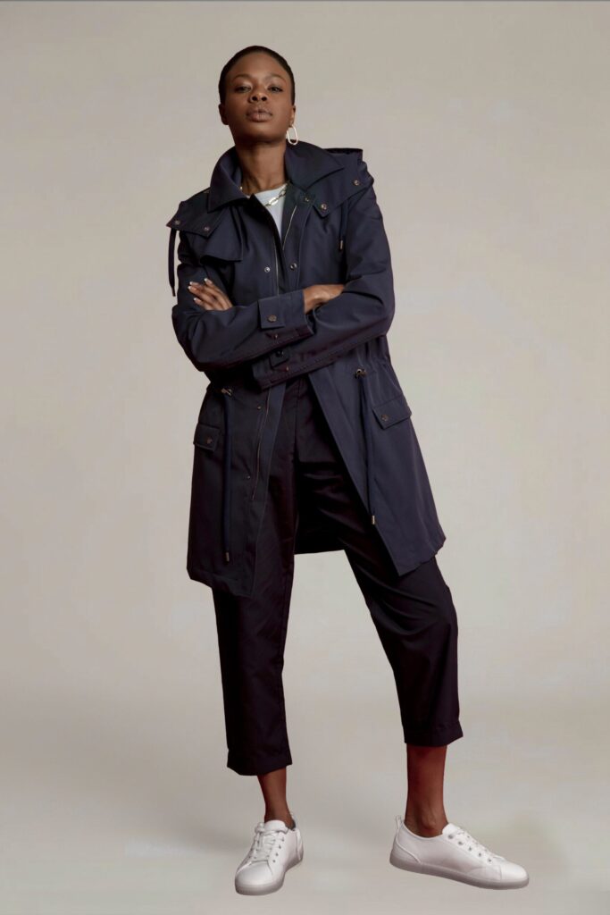APA Parka Unisex For Her, waterproof parka in Navy Blue, Navy Laces