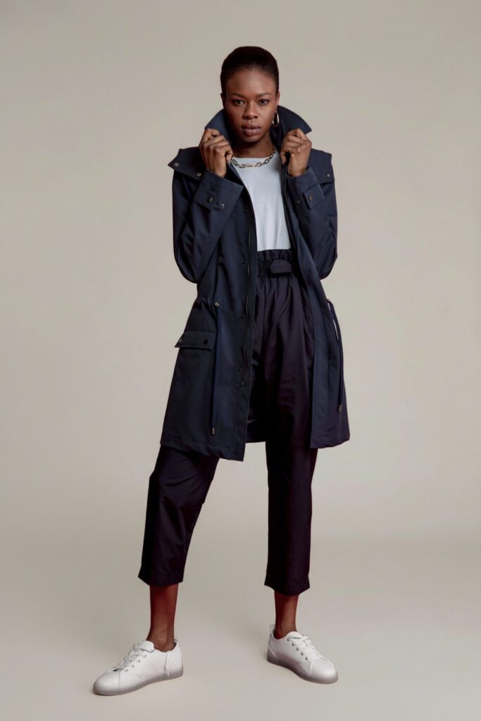 APA Parka Unisex For Her, waterproof parka in Navy Blue, Navy Laces
