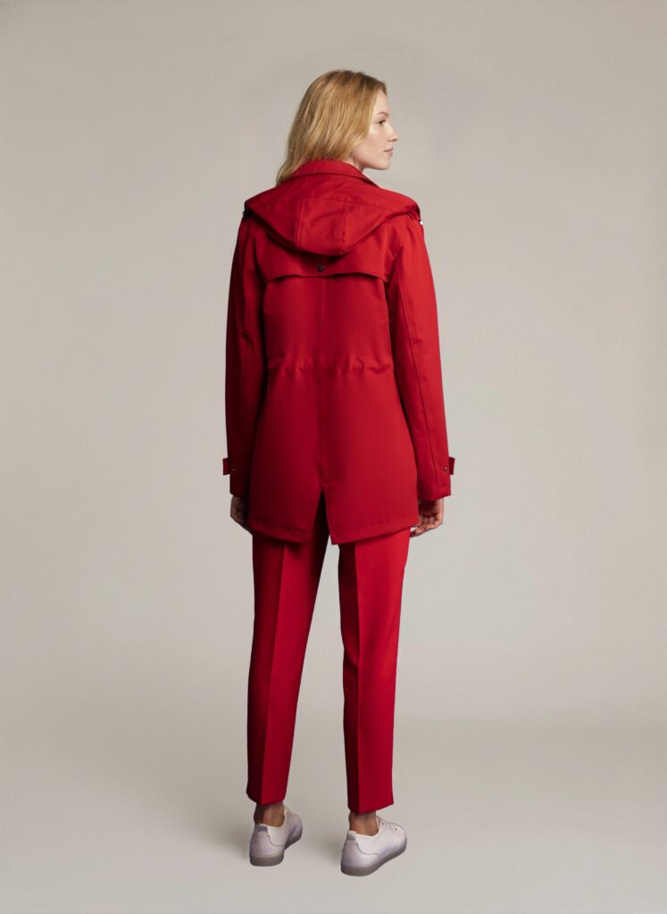 APA Parka Women, waterproof parka in Reddest Red, Red Laces