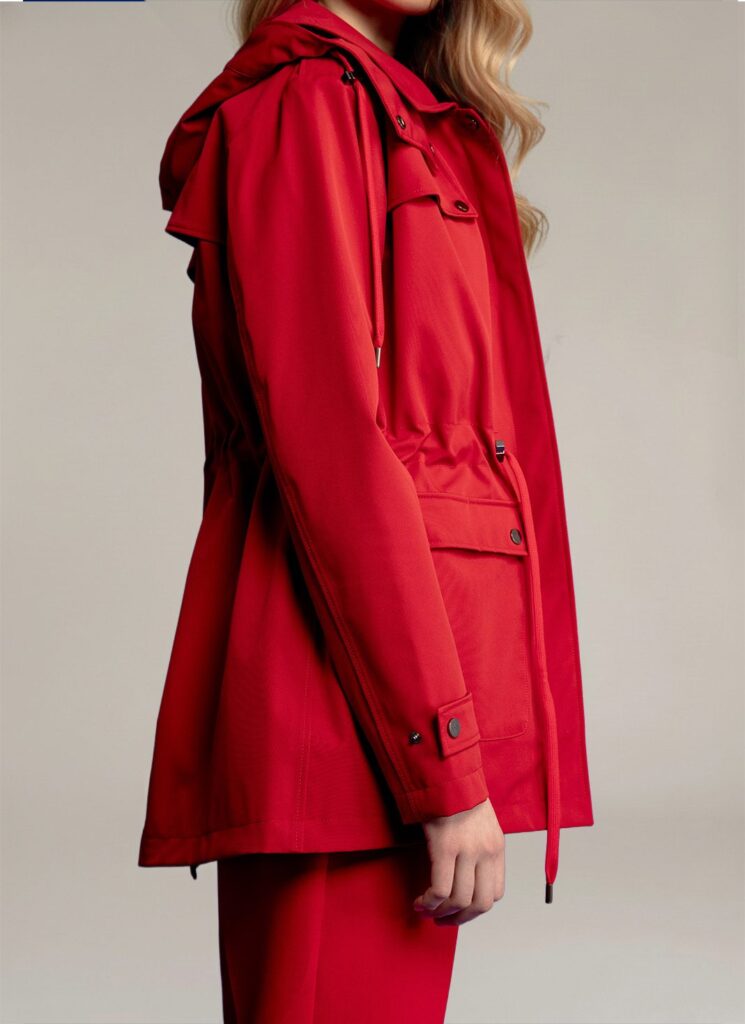 APA Parka Women, waterproof parka in Reddest Red, Red Laces
