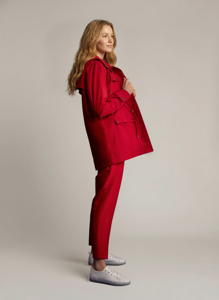 APA Parka Women, waterproof parka in Reddest Red, Red Laces