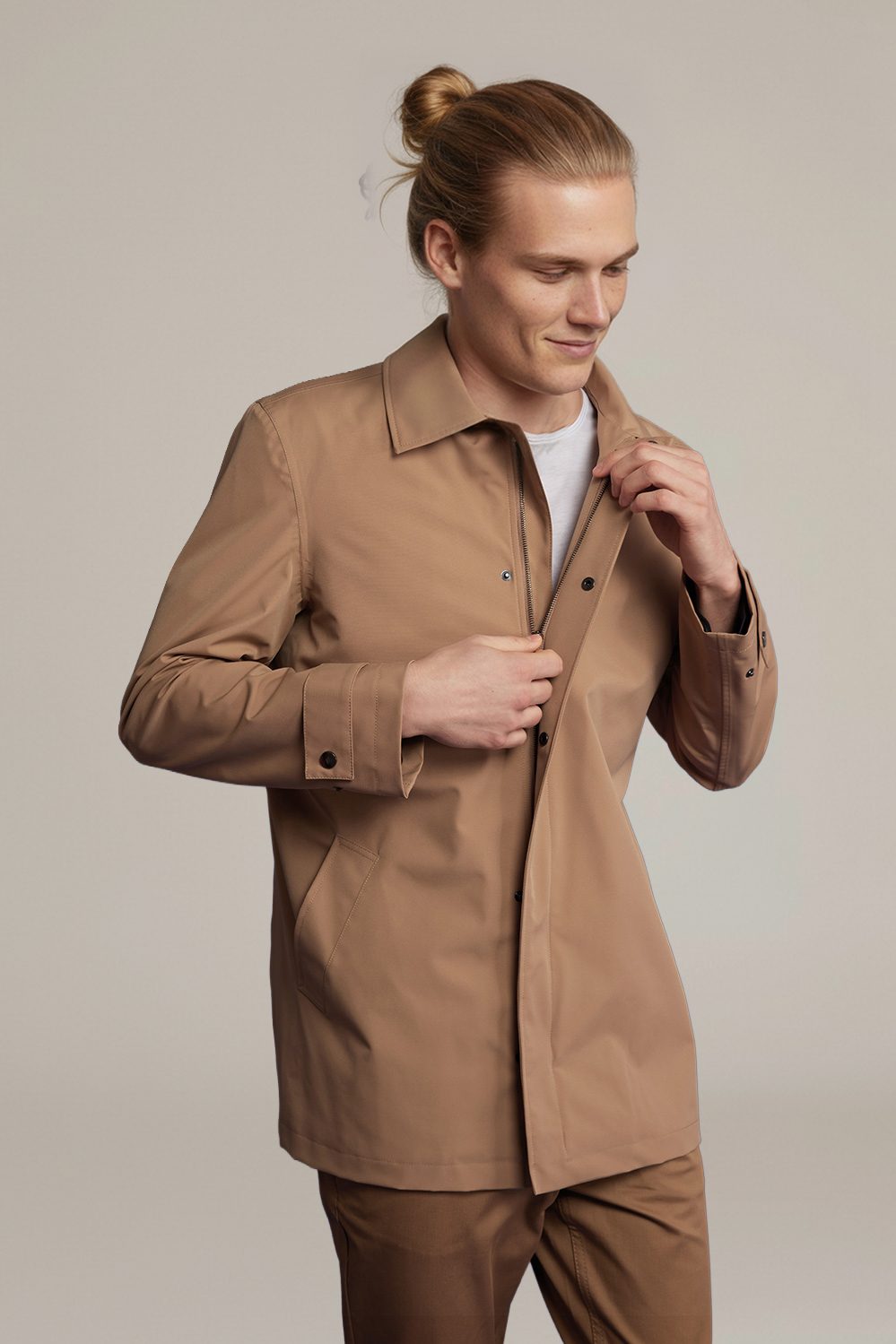APA Classic Men, waterproof trench coat in Beige Caramel