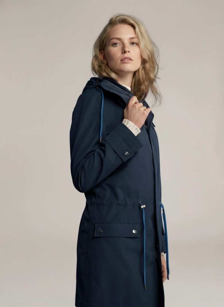 APA Parka Unisex For Her, waterproof parka in Navy Blue, Cobalt Laces