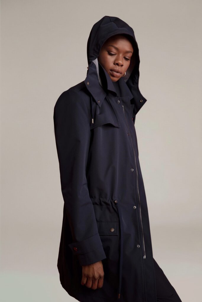 APA Parka Unisex For Her, waterproof parka in Navy Blue, Navy Laces