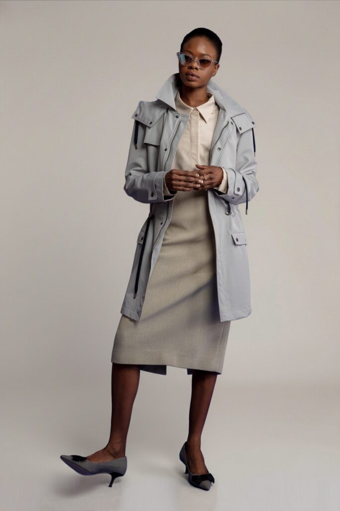 APA Parka Unisex, waterproof parka in Parisian Grey, Navy Laces