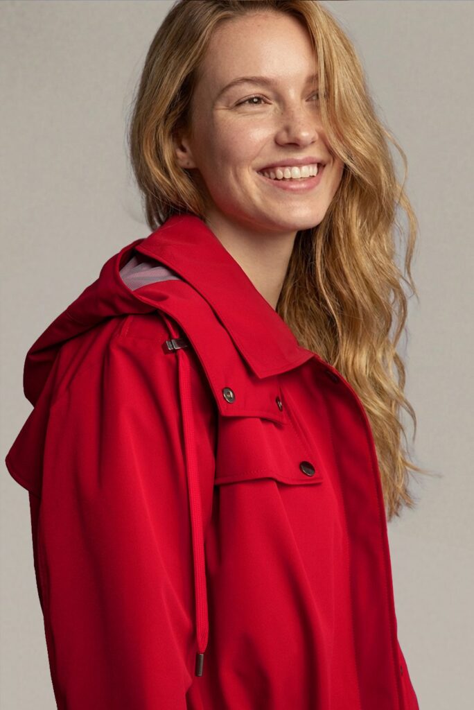 APA Parka Women, waterproof parka in Reddest Red, Red Laces