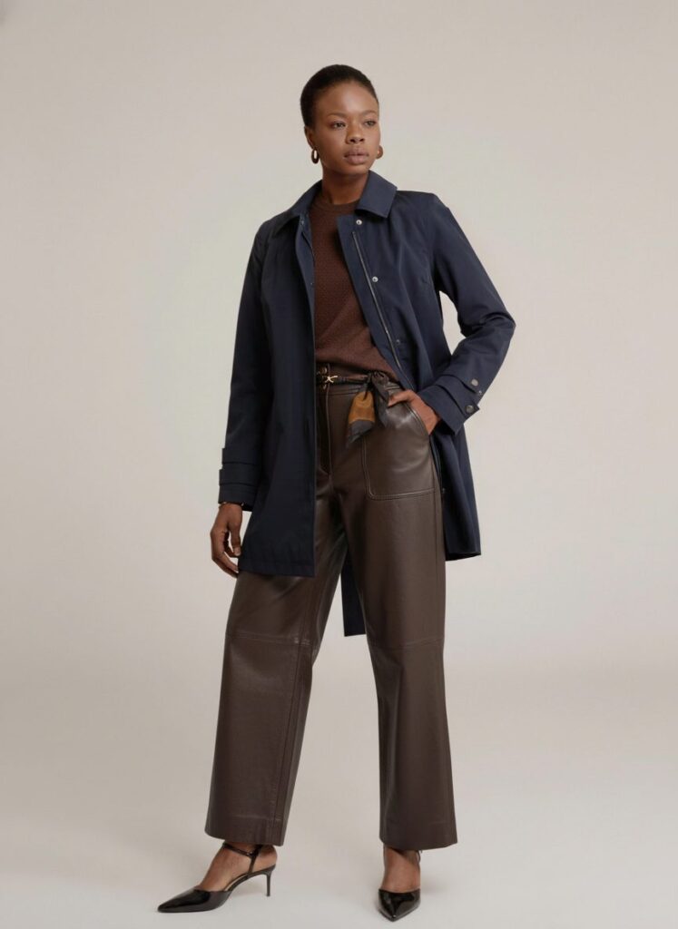 APA Classic Women, waterproof trench coat in Navy Blue
