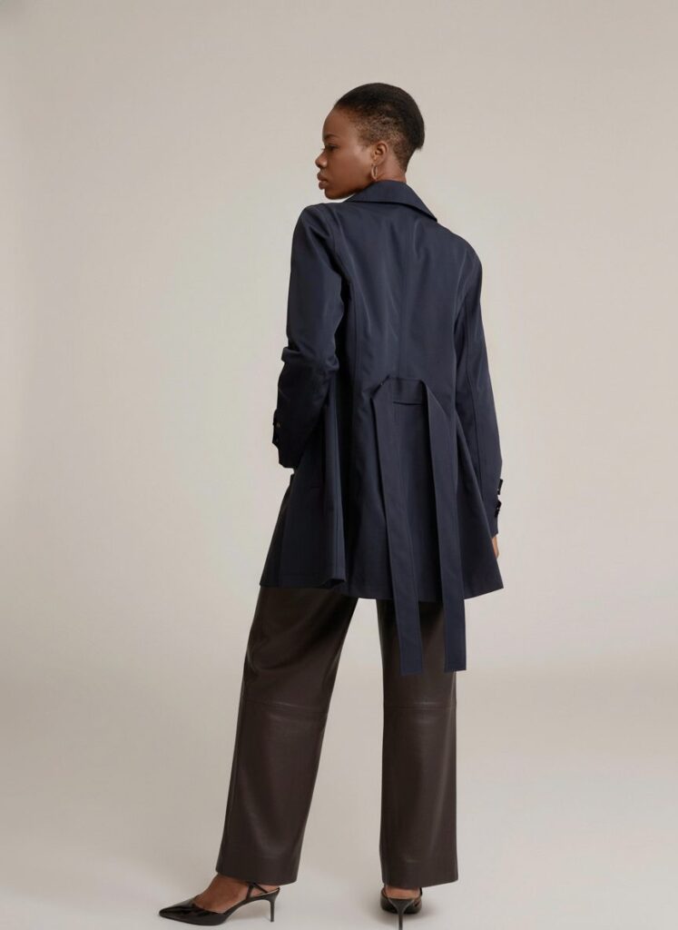 APA Classic Women, waterproof trench coat in Navy Blue