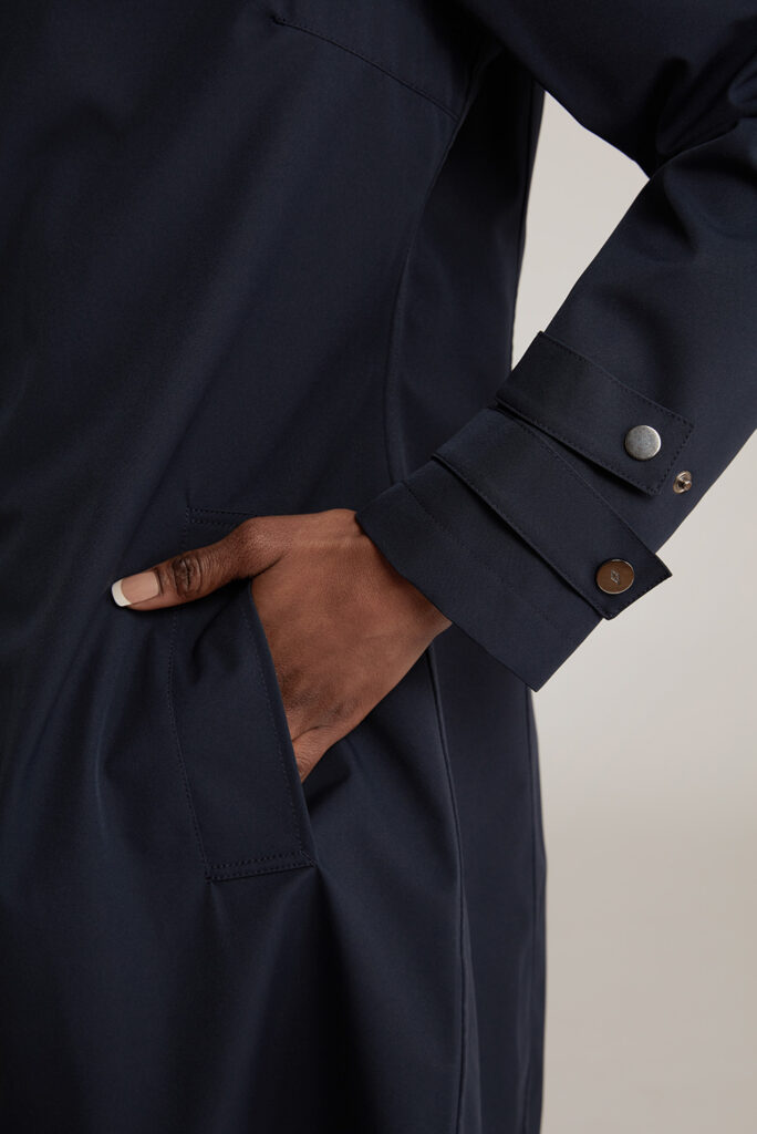 APA Classic Women, waterproof trench coat in Navy Blue
