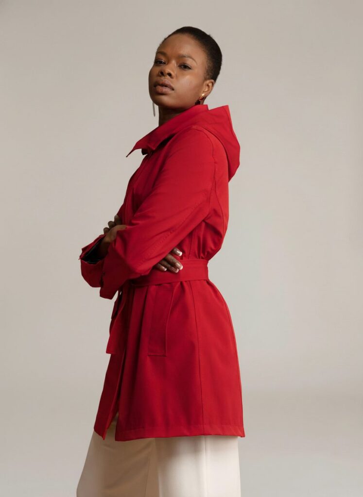 APA Classic Women, waterproof trench coat in Reddest Red