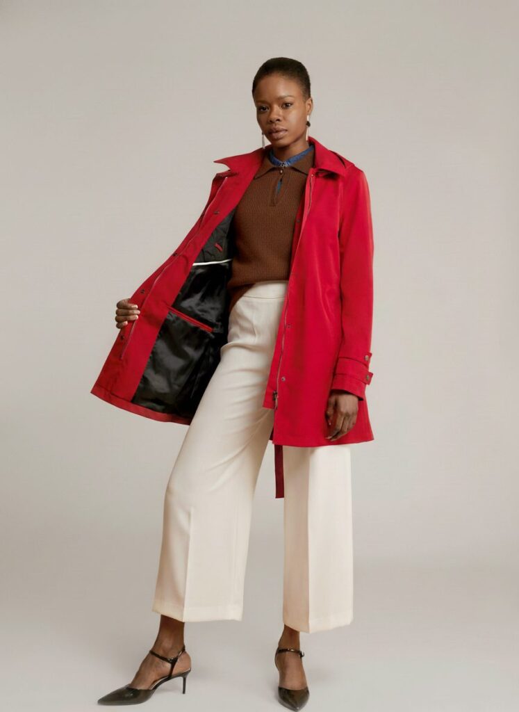 APA Classic Women, waterproof trench coat in Reddest Red