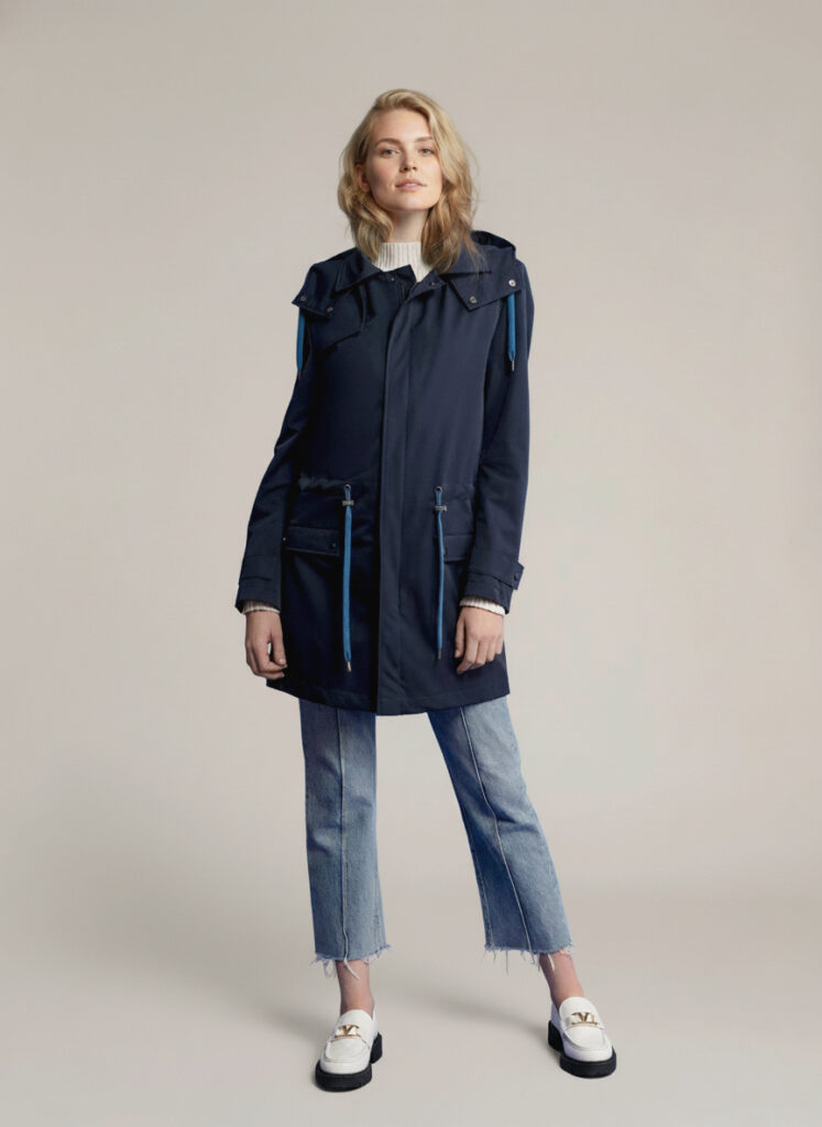 APA Parka Unisex, waterproof parka in Navy Blue, Cobalt Laces