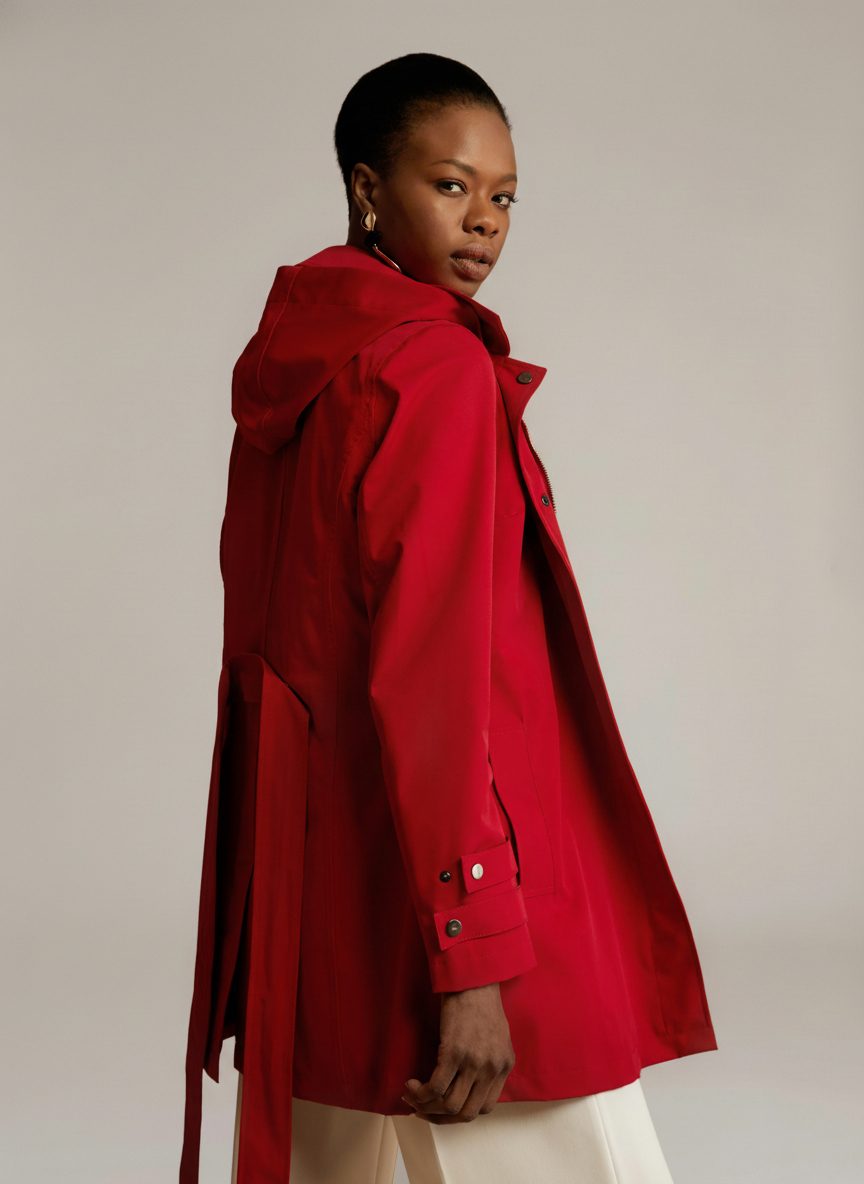APA Classic Women, waterproof trench coat in Reddest Red