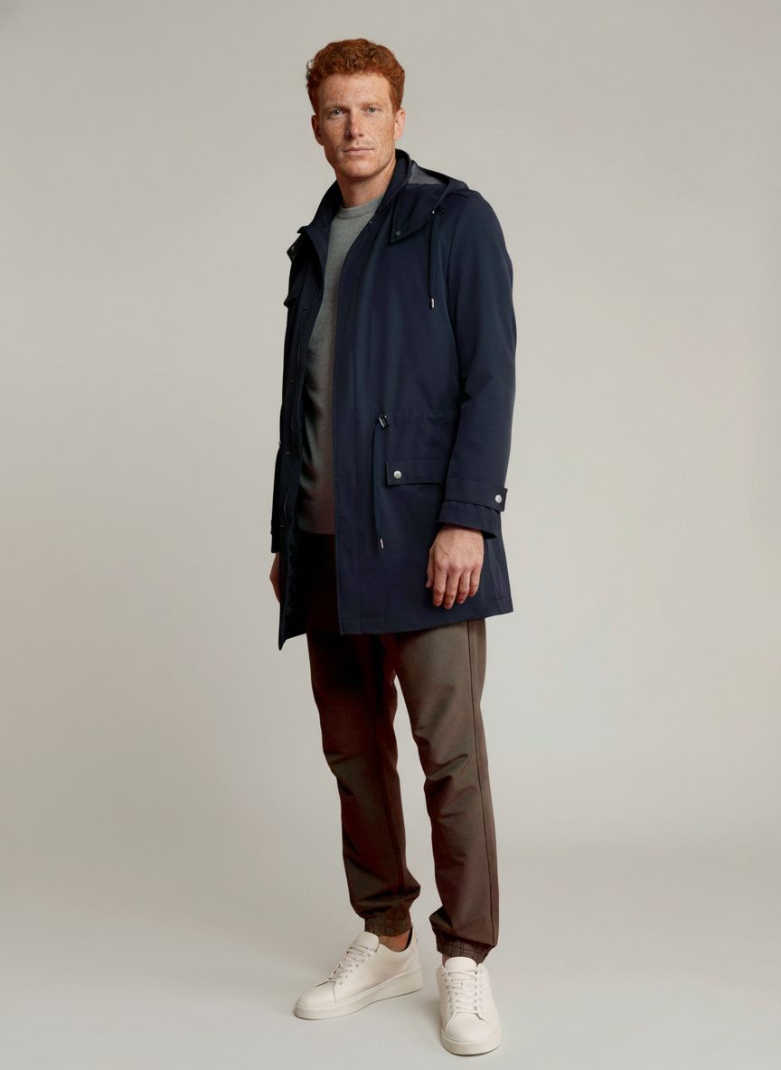 APA Parka Unisex For Him, waterproof parka in Navy Blue, Navy Laces