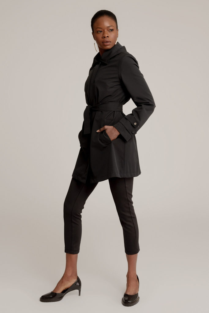 APA Classic Women, waterproof trench coat in Midnight Black
