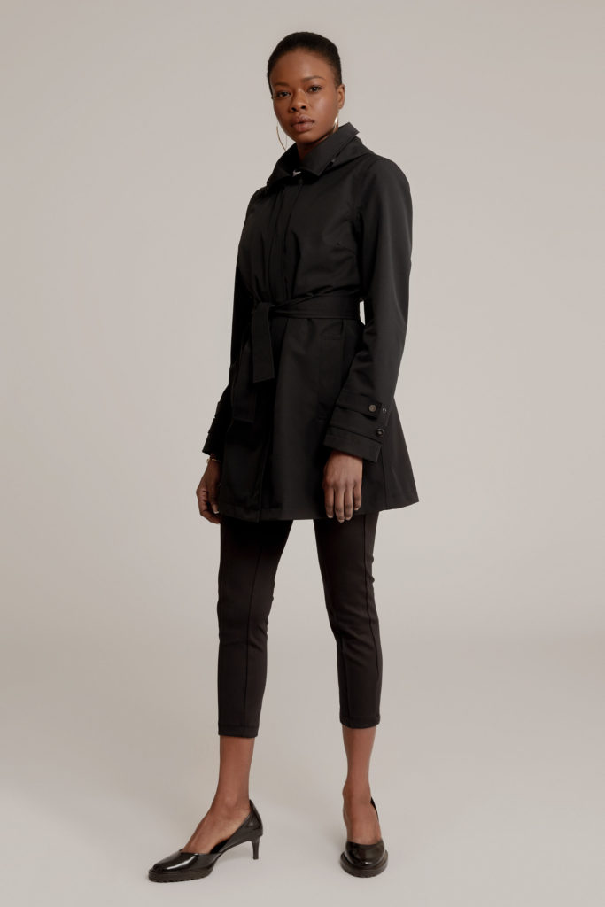 APA Classic Women, waterproof trench coat in Midnight Black