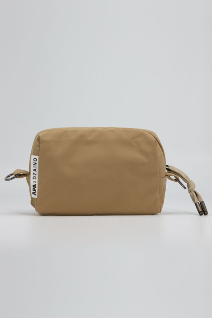 APA Travel Pouch, upcycled waterproof travel pouch in Beige Caramel