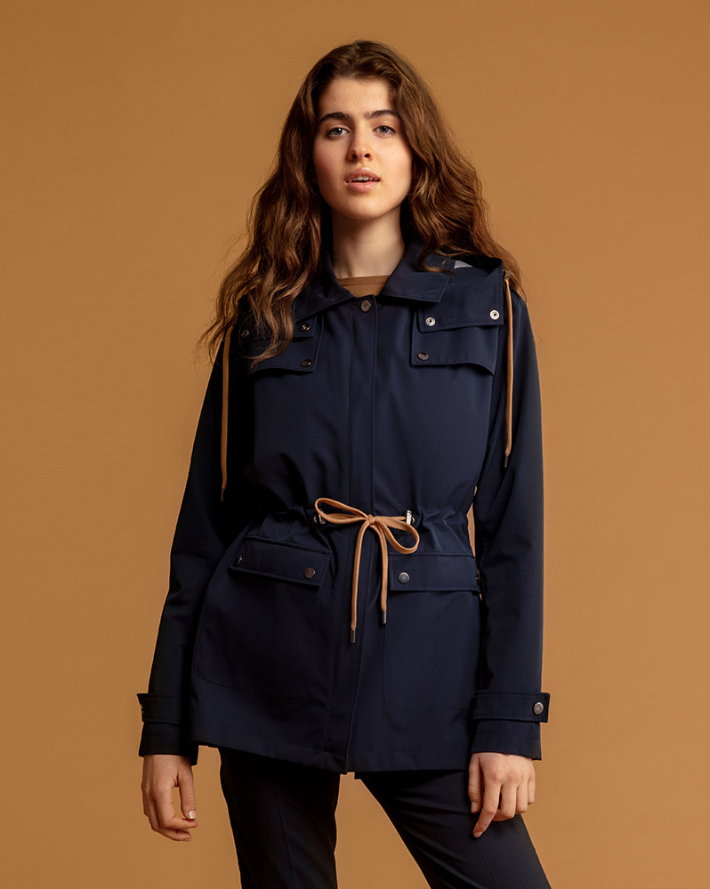 APA Paris | Women Parka Navy Blue Waterproof Raincoat APA Paris | Women Parka Navy Blue Waterproof Raincoat