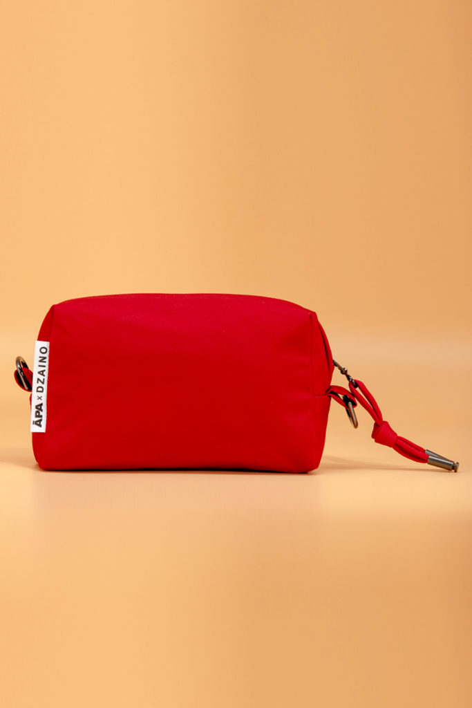 APA Travel Pouch, upcycled waterproof travel pouch in Reddest Red