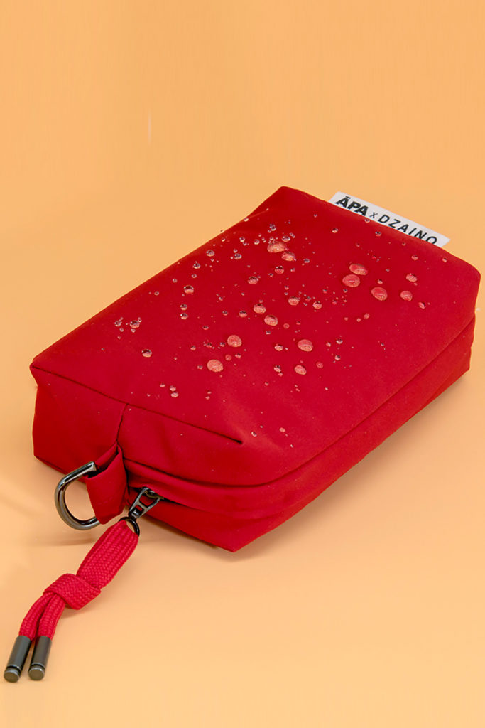 APA Travel Pouch, upcycled waterproof travel pouch in Reddest Red